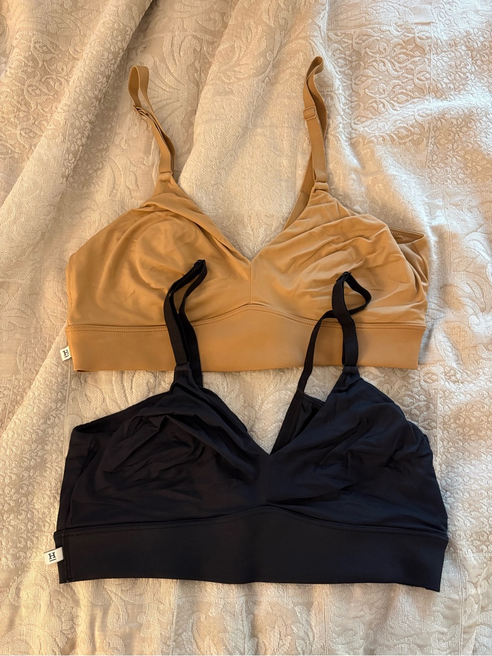 Harper Wilde Bliss Triangle Bralettes- Tan and Black